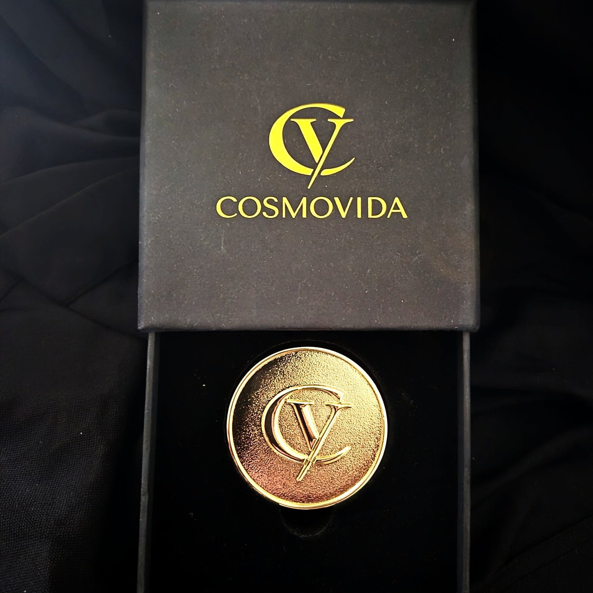 CosmoVida Signature Gold Table Hanger in luxe zwarte geschenkdoos